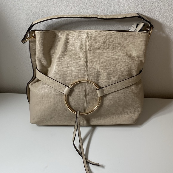 MELROSE AND MARKET pebbled leather hobo shoulder bag with crossbody strap white - Picture 2 of 15